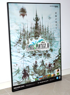 Final Fantasy 3 III - Yoshitaka Amano Art Promotional B2 poster