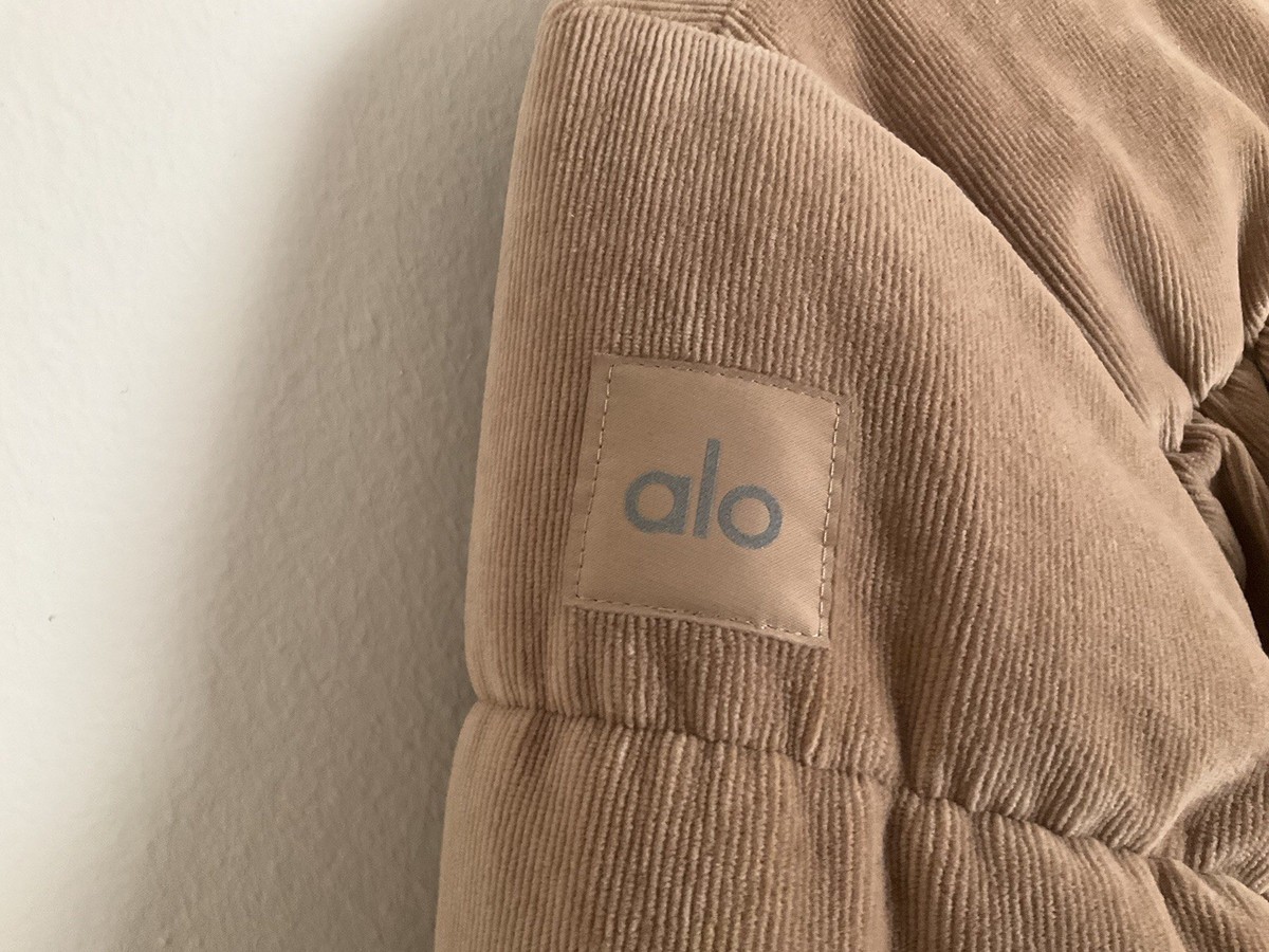 Alo Yoga Micro Corduroy Dreamy Puffer Chai Latte XXS | eBay
