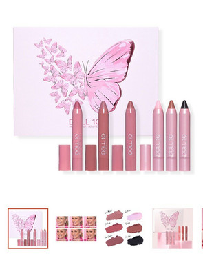 Doll 10 Shades of Possibility Lip Crayon Set 6pc Peptide Plumping pH
