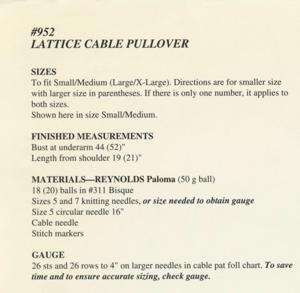 Pullover con cable de celosía Paloma 952 patrón de tejido Reynolds - para mujer Foto 2 de 3