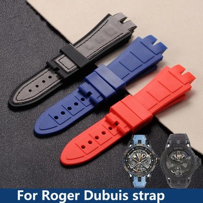 Rubber Watch Strap for Roger Dubuis Excalibur 26 28mm Black Soft Silicone Pro