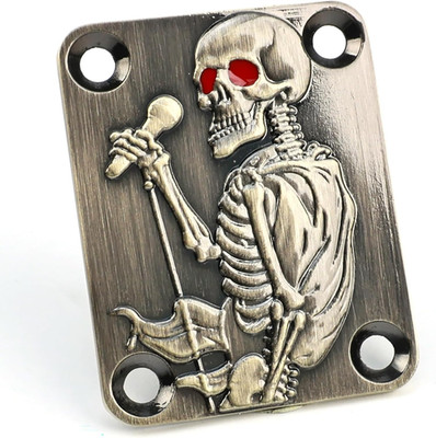 Bronze Skeleton Top Guitar Bass Neck Plate Fit Jackson,Dean,Washburn,ESP LTD,Eko