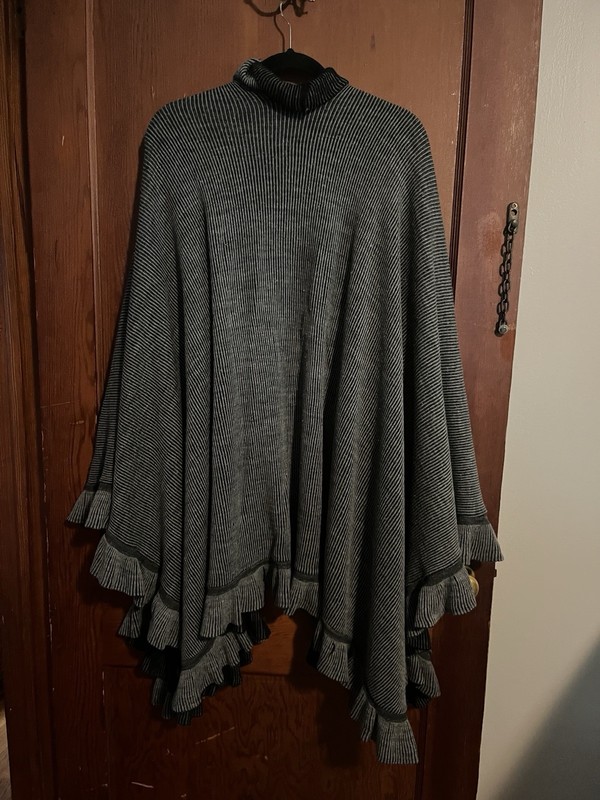 Women’s Black and Grey Winter Cover Up Size Medium