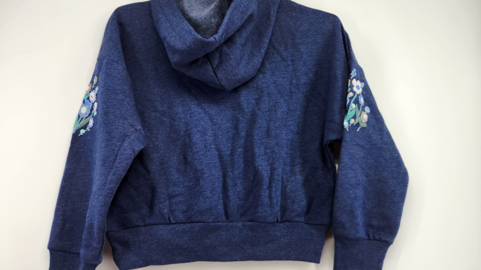 NWT Adidas Kids Small Blue Loose Fit Cotton Blend Fleece Pullover Graphic Print image 5