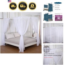 Princess Canopy Bed Curtains Bed Canopy Curtains with Lights for Queen Size B...