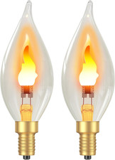 Upgraded Flame Light Bulbs, E12 Chandelier Base Candelabra Flickering Fire Light