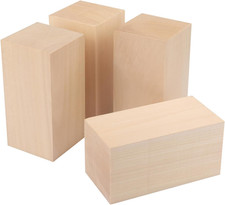 4 Pack Basswood Carving Blocks, 6X3X3 Inches Basswood Blocks for Beginner