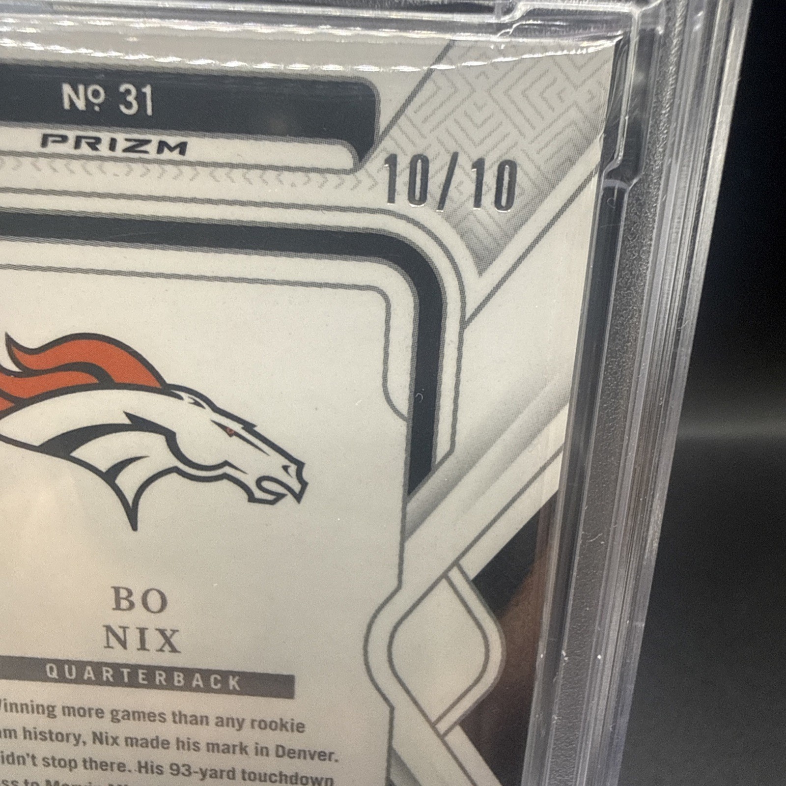Panini 2024 National Treasures Bo Nix Premium Gold  RC #31 PSA 9 Broncos 10/10 view 4
