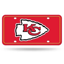 Kansas City Chiefs Premium Metal Auto Tag License Plate, Primary Design, 6x12...