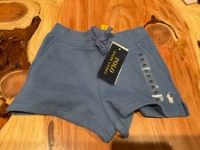 NEW NWT Polo Ralph Lauren blue Girls Cotton Shorts SIZE 3T Toddler white logo
