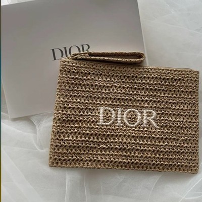 Christian Dior Pouch bag 2025 Original Limited Summer Rattan Beige