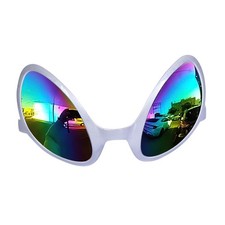 Yilistore Novelty Alien Glasses for Halloween Party Medium, Silver/Multicolor