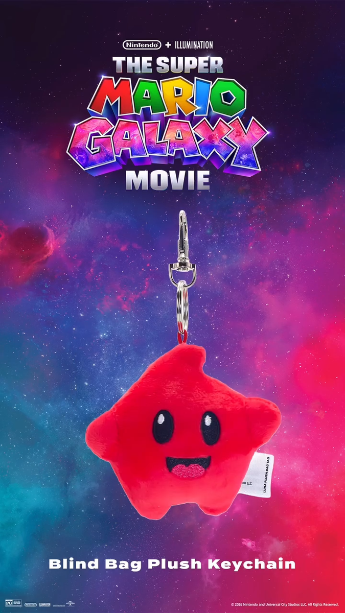 Authentic Super Mario Galaxy Movie Cup & Luma Star Plush Keychain