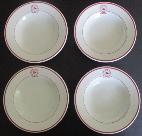 Vintage Souvenir Buffalo China Shallow Bowl Porto Rico Steamship Line