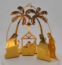 Vintage Lunt Silversmiths Nativity~Manger Scene GP in Original Box USA 1958