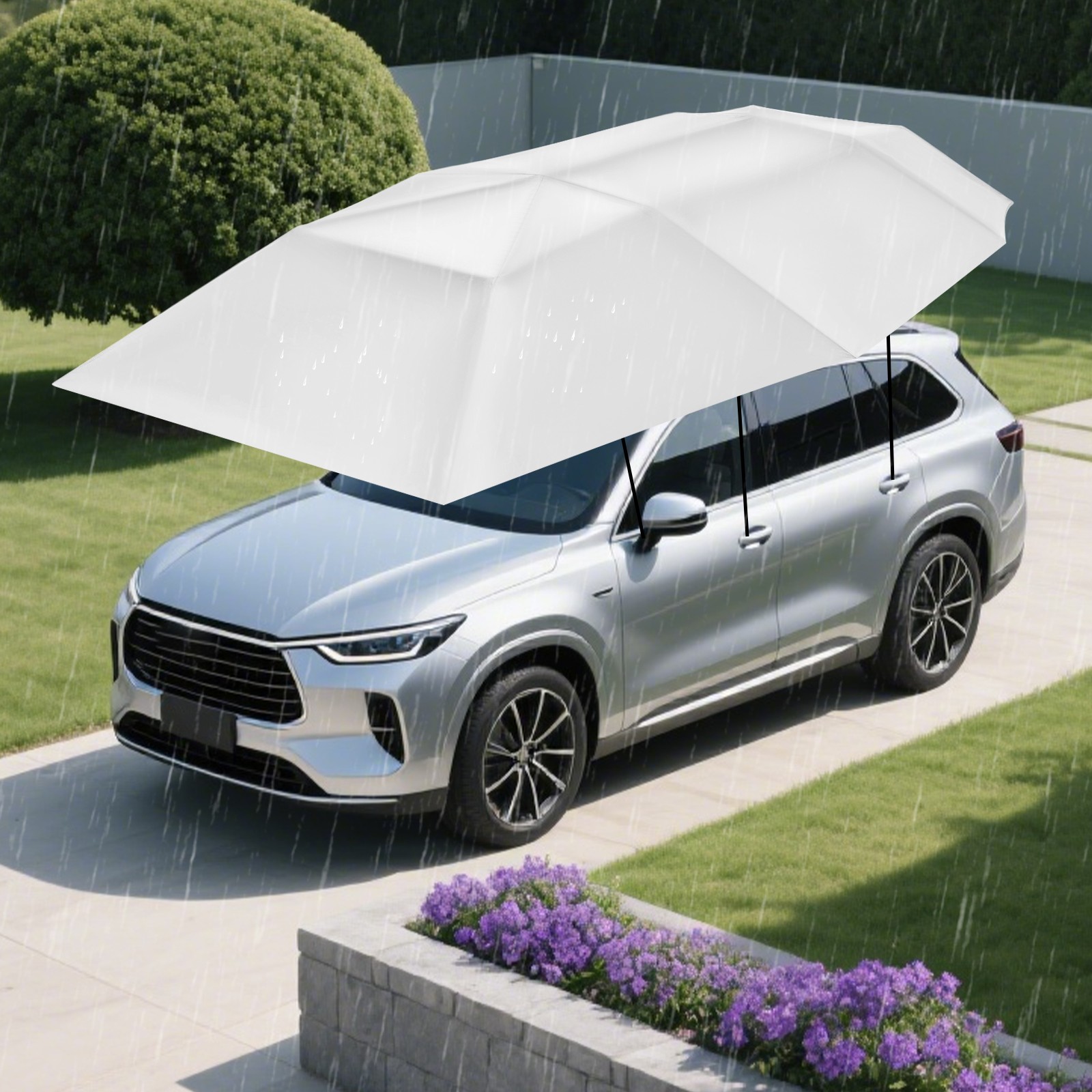 Car Umbrella Tent Sun Shade Roof Waterproof Cover Portable Anti-UV Protection
