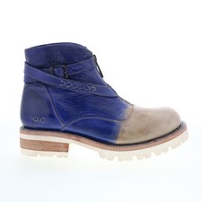 Bed Stu Dessa F393096 Womens Blue Leather Zipper Casual Dress Boots