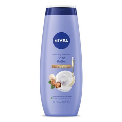 NIVEA Nourishing Shea Butter Body Wash with Nourishing Serum, Moisturizing Body