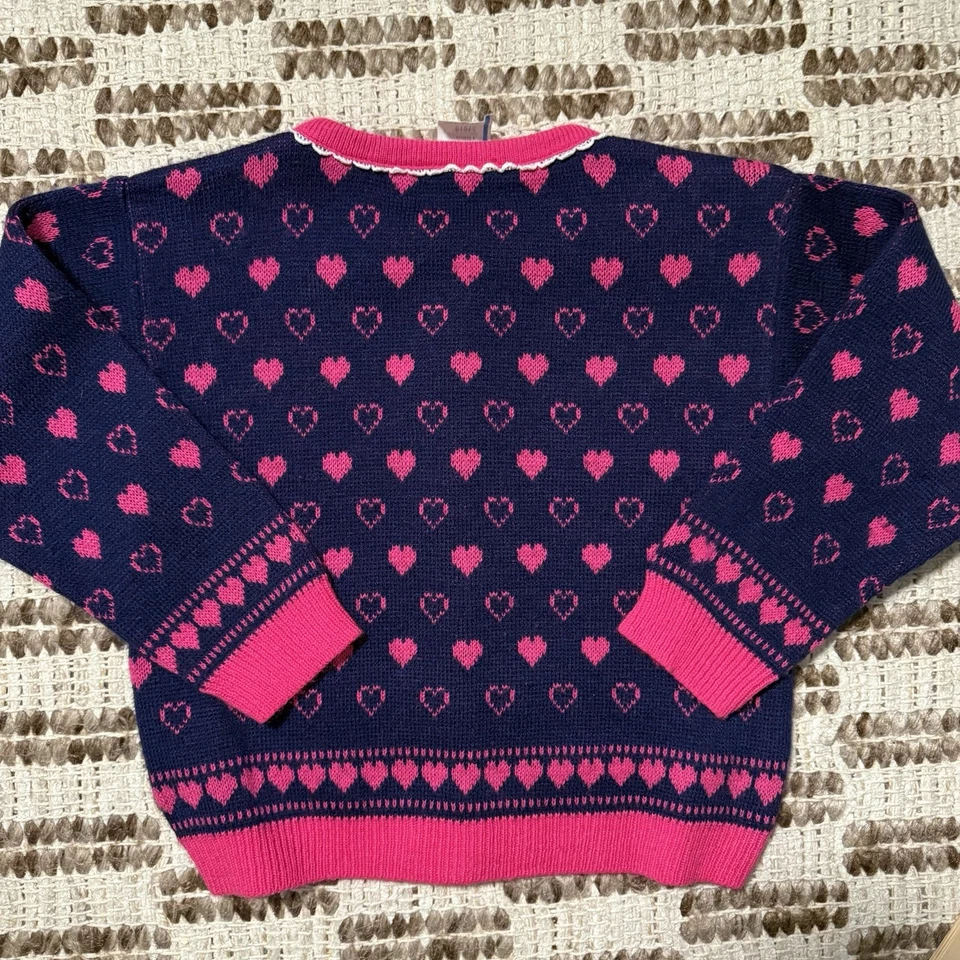 Conjunto de falda plisada suéter lazo corazón vintage años 80 90 talla 3 niño pequeño coqueta preppy Foto 4 de 4