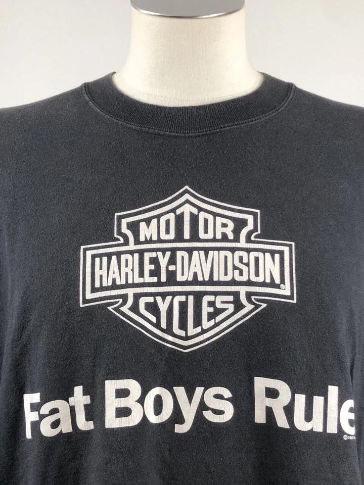 Harley-Davidson T-Shirt Homme Coton Logo Vintage Noir Col Rond 2XL - Photo 2/4