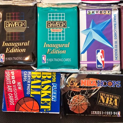 13) x BASKETBALL SEALED PACK LOT - Unopened Old Vintage NBA Cards