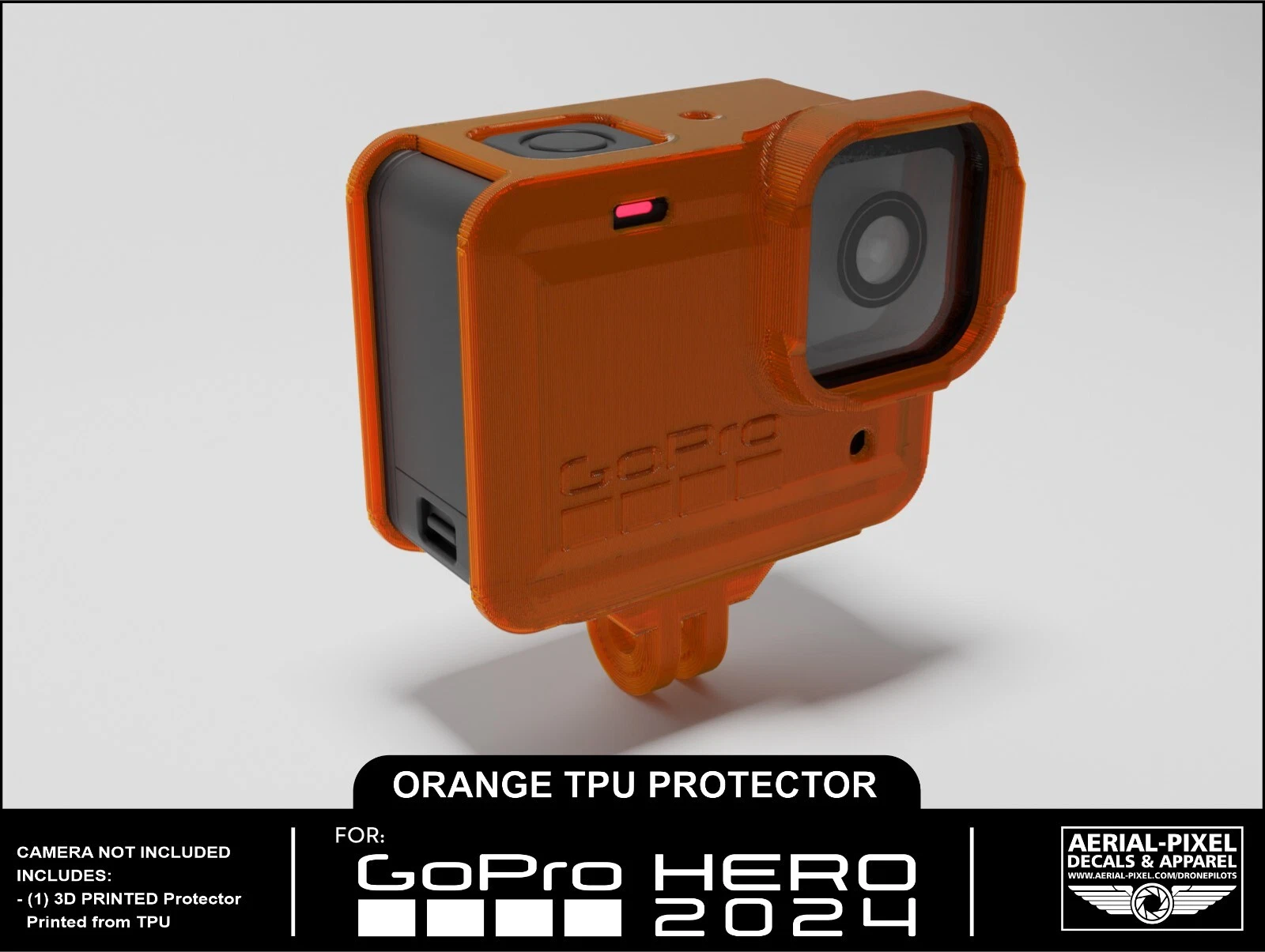 GoPro Hero 2024 TPU Protector Mount 3D Printed - 10 Colors GoPro Hero 2024 TPU Protector Mount 3D Printed - 10 Colors