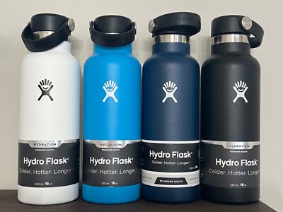 新品　廃盤　ブラック　Hydro Flask ステンレス製水筒 18oz New Hydro Flask Black Water Bottle Standard Mouth 18 Oz | eBay