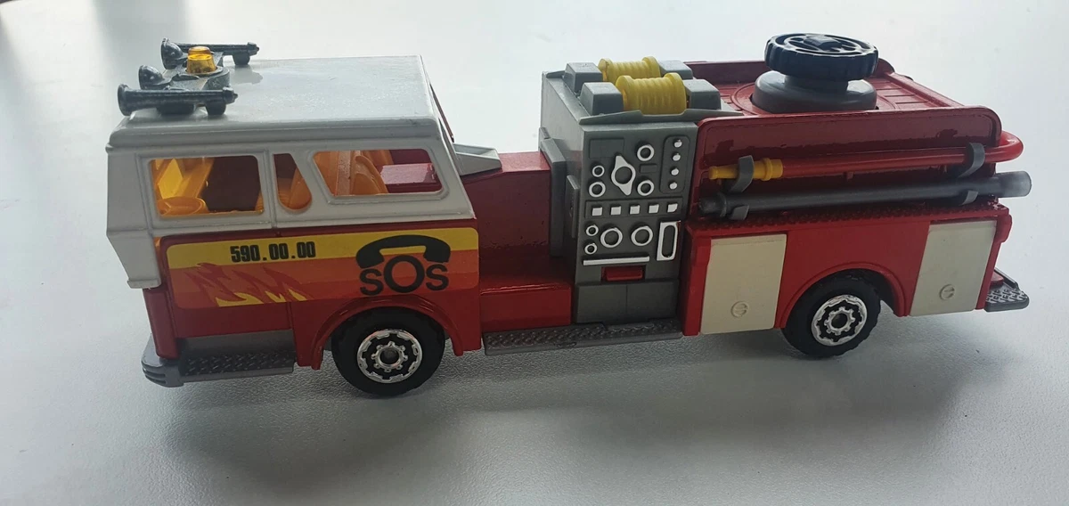 MAJORETTE 1/47 camion pompier INCENDIE NACELLE excellent etat COMPLET