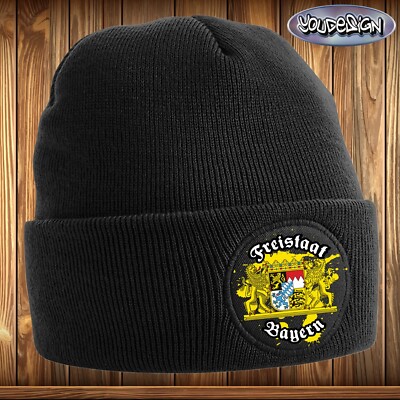 Free State of Bavaria Patch Beechfield Beanie Mens Womens Knitted Hat Cap Munich