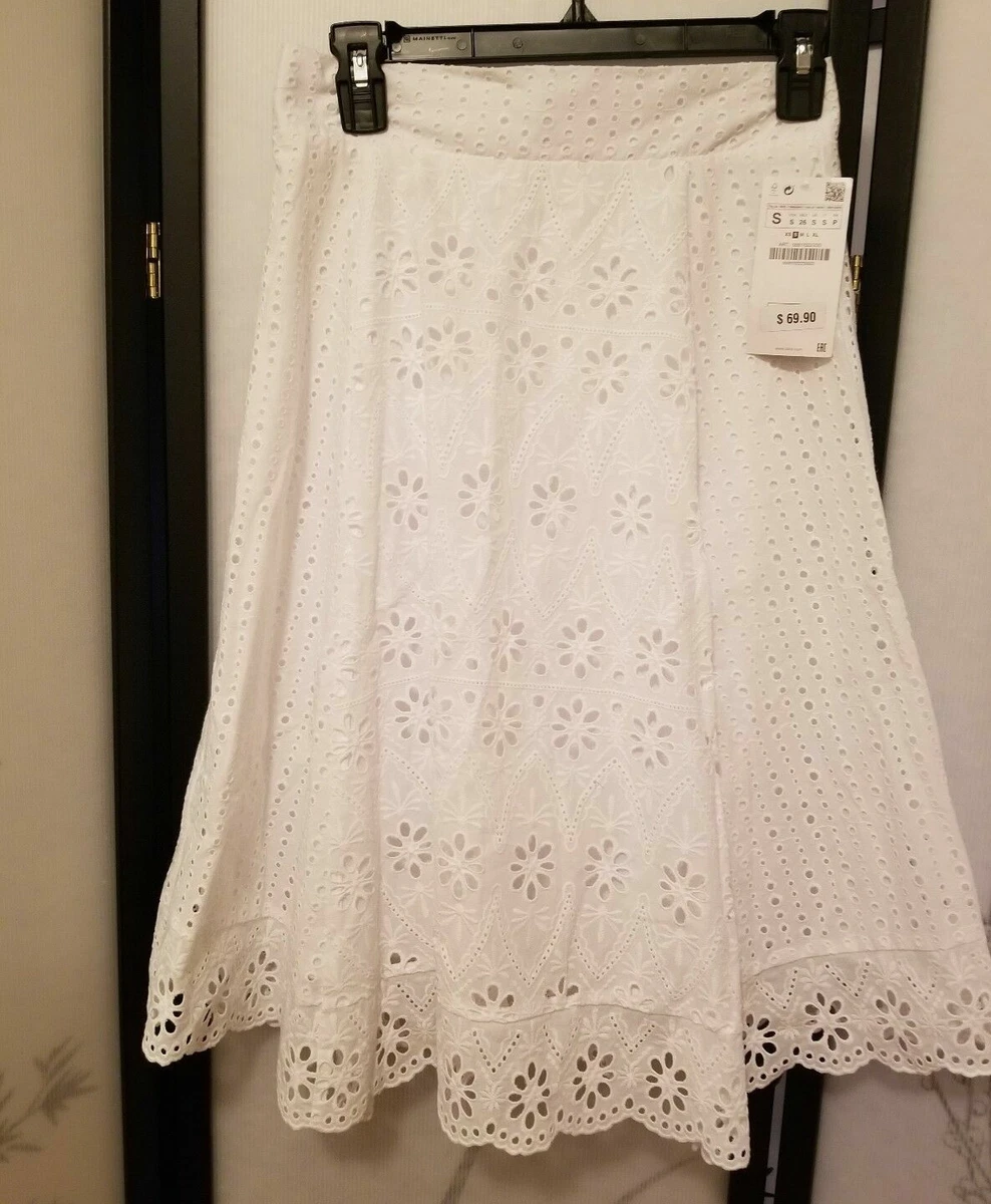 ZARA COMBINED SKIRT WITH CUTWORK EMBROIDERY 0097/022 Size S,M