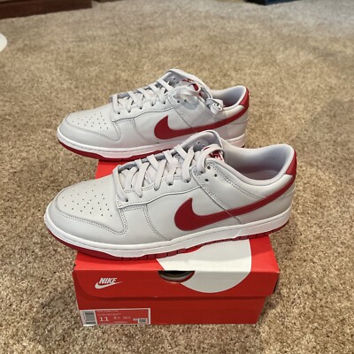 Nike Dunk Low Vast Grey Varsity Red Athletic Shoes Nike Dunk Low “Vast Grey/Varsity Red” Sneakers | White  main image 2