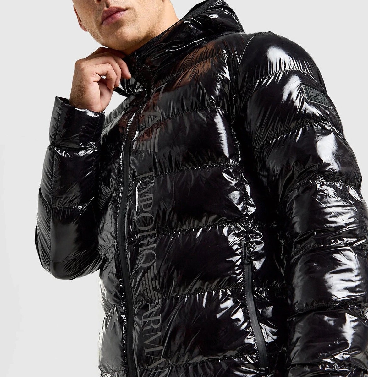 Emporio Armani EA7 Shiny Puffer Limited Edition Jacket Black Emporio Armani EA7 Shiny Puffer Limited Edition Jacket Black