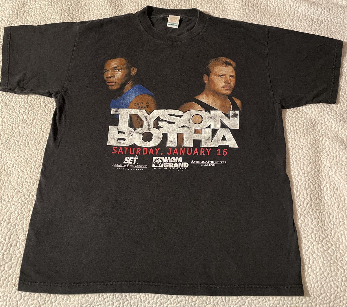 Vintage 90s Mike Tyson vs Botha MGM Grand Promo T Shirt Size XL