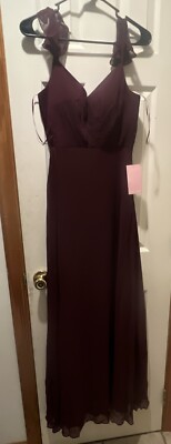 Birdy Grey Womens Kae Maxi Dress Size Small Cabernet Bridesmaid Wedding NWT