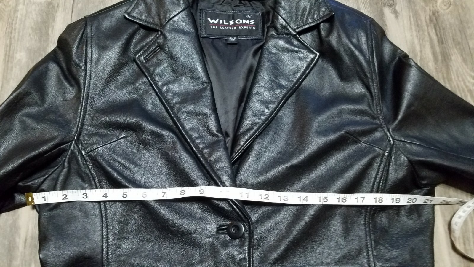 Wilsons Leather Jacket Black Two Button Lined Coa… - image 5