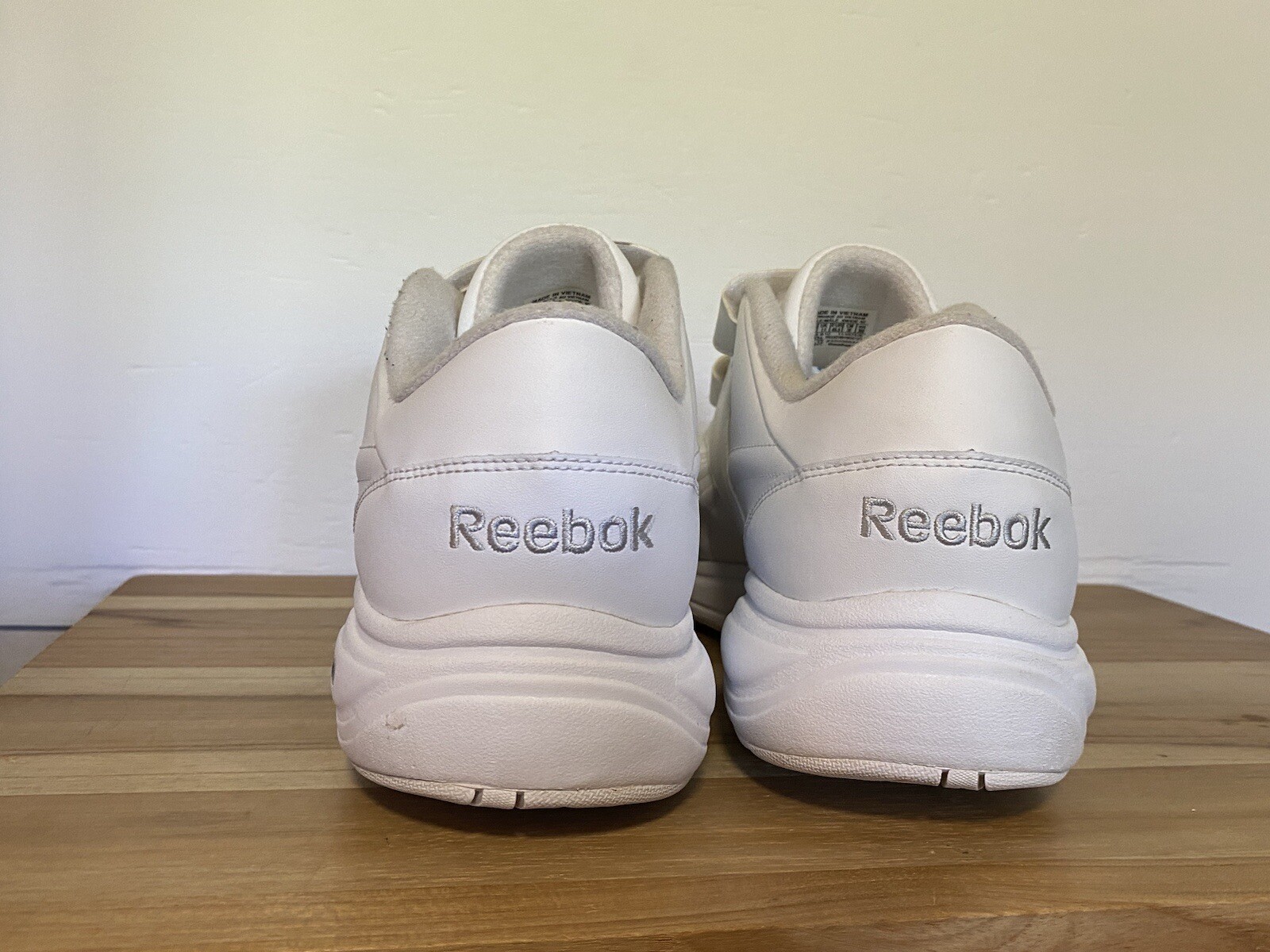 Reebok Mens Work N Cushion Deluxe II White Walking Shoes w/Hook & Loop Sz 12 4E image 6
