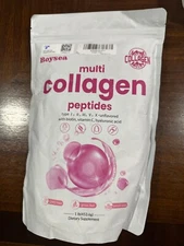 Multi Collagen Peptides Powder Unflavor – Type I,II,III,V,X with Biotin 1 Pound
