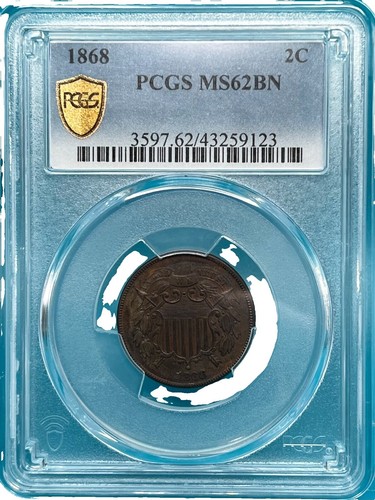 1868 Two Cent Coin PCGS F15 Fine Condition - Collectible | eBay