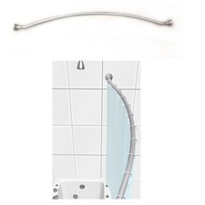 TAYMOR 60" L Satin Nickel Curved Shower Rod,Adjustable w/ Mounting Hardware, NEW
