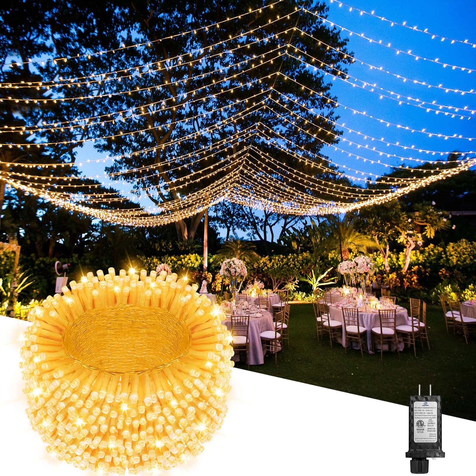 355FT 900 LED Christmas Lights, Extra Long Outdoor String Lights Waterproof, ...