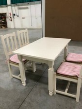 Tavolo allungabile legno laccato bianco 125/160x75 con 4 sedie