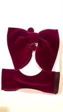 Mens Oversized Bow Tie Velvet Bowtie Cufflinks Hankie Sets Men's Big Bow Tie New