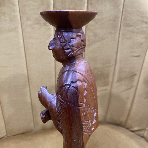 Antique Native American Wood Carving Two Tone Handmade - Picture 11 of 12