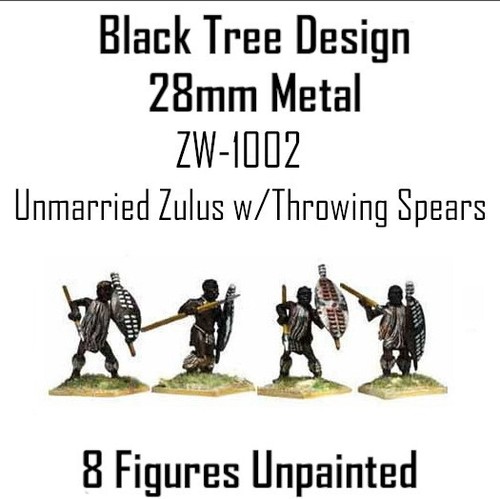BLACK TREE DESIGN ZULU WAR ZW-1002 (8 PACK) 28mm UNVERHEIRATET ZULU MIT WURFSPEER