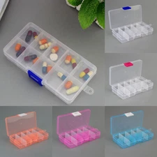 10 Grids Storage Case Boxes Jewelry Beads Plastic Clear Adjustable Organizer