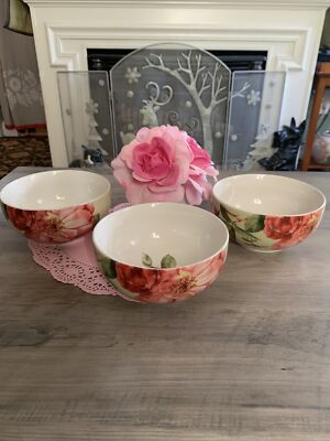 222 Fifth Mirelle Spring, Soup Cereal Bowl Set Of Three Read Description