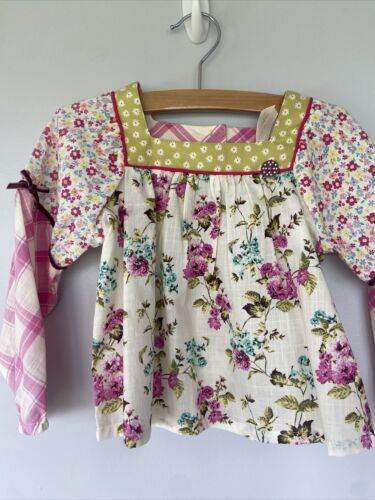 NWT Matilda Jane size 4 girls Art School Mixed-Print Peasant Top long sleeve - Picture 2 of 4