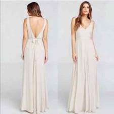 Show Me Your Mumu Large Jen beige low back maxi dress
