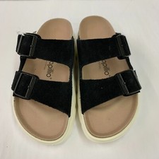 Birkenstock New w/ Box Arizona Papillio Chunky Black Suede Microfiber Footbed N