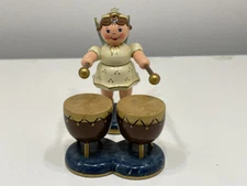 Erzgebirge collector figurine angel Hubrig 6.8 cm. Excellent Condition